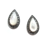 Mother of Pearl Marcasite Teardrop Earrings